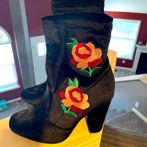 Boutique shoes. Velvet booties.